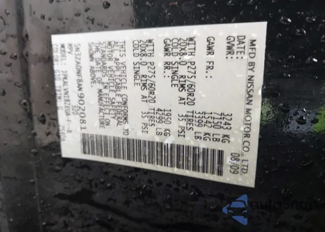 2010 Infiniti Qx56 z USA, uszkodzony, nr VIN 5N3ZA0NF8AN902081